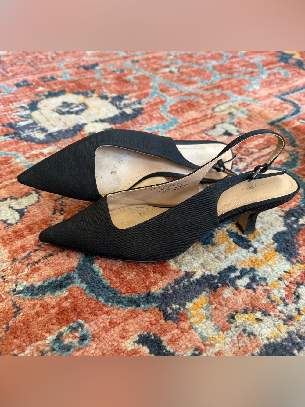 Women's Black Pointed Slingback Heels